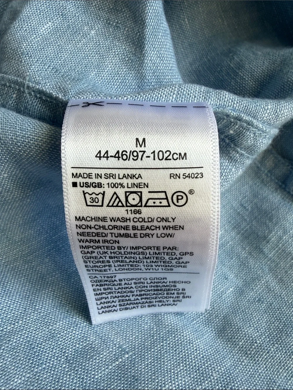 Banana Republic Blue Slim Fit Linen Long-Sleeve Button-Up Shirt Medium